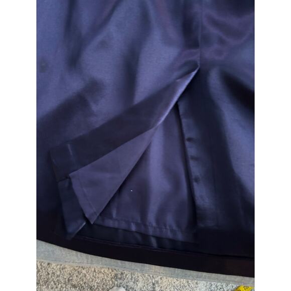 DAVID'S BRIDAL #83707 Purple Satin Strapless Dress Formal Short Pockets Sz 8 Wit - Picture 5 of 6
